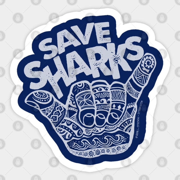 Hang Loose Save Sharks Sticker by Jitterfly